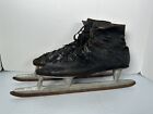 Antique 1914 Alumo Ice Hockey Leather Tube Skates Early 1900s