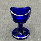 Vintage Cobalt Blue Eye Wash Cup Glass Fluted 2 75  Ocular Care Collectible