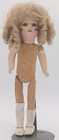 Rare  Antique Blond Curls German Bisque Doll Wooden Body 1890s Sleepy Eyes