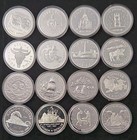 1974-89 Canada Silver Dollars  375 Oz Ea   16 Proof Coins In Ori  Cap  6 Oz Asw 