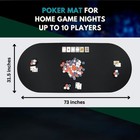 Feltectors 73 X 31 In  Poker Table Mat Neoprene Casino Card Table Cover - Blue