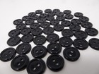 Vintage Black Round 2-hole Shirt Buttons With Raised Edge 12mm Lot Of 4 Aa11