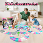268 Pcs Unicorn Race Tracks For Kids Toys  Glow In The Dark Magic Toy Set  2 Uni