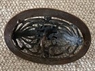 Victorian Brass Button - Filigree Center   Agate Stone   Rhinestones