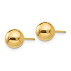 10k Yellow Gold Polished 7mm Ball Post Stud Earrings 0 31gm L-7 Mm  W-7 Mm