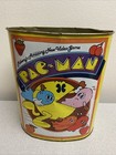 Vintage Pac-man Metal Garbage Trash Can Bally Midway 1980 Pacman Arcade Used