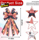 Large Led Patriotic Wreath Bow For Front Door Veterans Day Red Blue White Stars