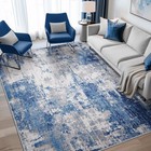 Washable Area Rugs 8 x10  Non-slip Modern Abstract Soft For Living Room Entry   
