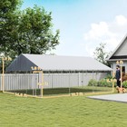 Pawhut 20  X 15  X 8  Outdoor Dog Kennel With Roof  2 Secure Latches