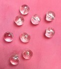 Set Of 9 Vintage Glass Buttons Clear Self Shank Bubble Vtg Estate Design Antique