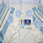 Talitnia Wool Tallit Kosher Prayer Shawl  Light Silver Blue Model 60