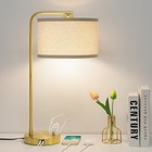 Fully Dimmable Bedside Lamp With C a Usb Ports  Mordern Nightstand Lamp Gold
