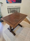 Vintage Wood Refectory dining Table With 2 Extendable Self-storing Leaves