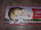 Vintage Miller High Life Metal Bass Fishing Beer Sign She s A Keeper 15 x36 