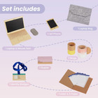 Wooden Pretend Play Home Office Set For Kids 10pcs Office Playset With Wooden To