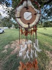 Large Vintage Dreamcatcher Wall Hanging Feathers Fur Beads Native Style