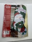 Bucilla Plaid 18  Felt Stocking Santa   Wreath Ja85100 Retired Opened Incomplete