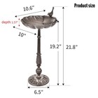 Sungmor Cast Iron Bird Bath 21 In Height Garden Standing Shell Shape Bird Feeder
