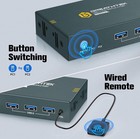 Usb3 0 Kvm Switch 2 Port Hdmi  4k 60hz Kvm Switch 1 Monitors 2 Computers With   