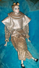 Vintage 21  Victoria Impex Harlequin Pierrot Doll W  Flaw-ceramic Head  Hands
