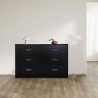 Modern Black 6-drawer Dresser - Sturdy Storage For Bedroom Organization