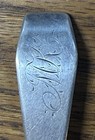 American Coin Silver Coffin End Dessert Spoon Wm Thomson Litchfield Ct Nyc 1809