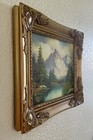 Vintage Signed Original Painting On Board With Gilded  Ornate Frame