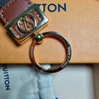 Louis Vuitton Monogram Brown And Tan Key Ring Strap With Gold Hardware