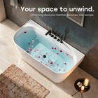Horow 59  x29   Freestanding Soaking Acrylic Bathtub With Faucet   Hand Shower