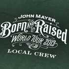 John Mayer Born And Raised World Tour 2013 Local Crew Green T-shirt Xl