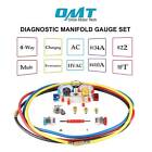 4 Way Manifold Gauge Set A c Hvac Refrigeration Kit W Can Tap 3 Adapters 4 Hoses