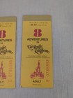 2 Disney World Ticket Book And The Magic Kingdom Vintage 70   s 8 Adventures