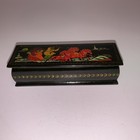 Russian Palekh Lacquer Box    troika    Hand Painted Signed N  Sapsai Black Gold