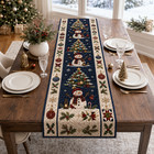 Christmas Snowman Quilted Table Runner  Winter Holiday Decor  Tree Farmhouse