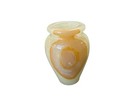 Mini Onyx Stone Vase Cream   Amber Hand-carved Alabaster Look 3    Decorative Vtg