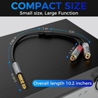 6 35mm To 2rca Audio Adapter  1 4 Inch Male Trs Stereo Dual Rca 1 Pack 