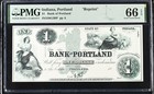 Indiana Portland Set 4 Pcs Reprint 1-10  Obsolete Bank Note Unc Pmg 66 Epq