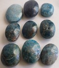 Blue Apatite Palmstones Lot Of 9 Large Polished Crystal Worry Stones Exact