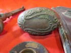 Antique 12  Ornate Brass Door Lock Plate With Fancy Bronze Door Knob   Mortise