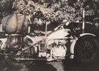 Harley Davidson Loaded-up For Epic Motorcycle Roadtrip   1936 Vintage Photo