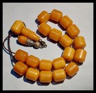 Antique 121 Grs   German Amber Bakelite Butterscotch Veined  19 1beads Komboloi
