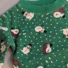 Vintage Old Navy Pajama Set Waffle Knit Gree N Snowmen 6-12m