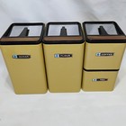 Vintage Masterware Metal Canister Set Flour Sugar Coffee Tea   Lids Harvest Gold