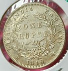  bb4 old  East India Company 1840 Victoria Silver Rupee Indian Head 11 66gm