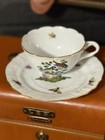 Herend Rothschild Bird Tea Cup And Saucer Set Handpainted