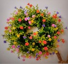 Artificial Spring Wreath For Front Door Or Porch  Multicolor Flower