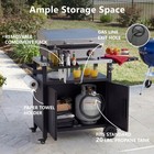 Outdoor Grill Cart With Storage Cabinet  Outdoor Metal Kitchen Island