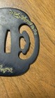 Antique Japanese Sword Tsuba  Inlay Design  Armor Decoration  Used