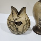 3  Brass   Enamel  Ginger Jars Urns Vases  Floral Decorative With Lid