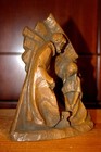 Antique 7 4  Hand Carved Wood Christmas Nativity Set Scene Holy Family Figure